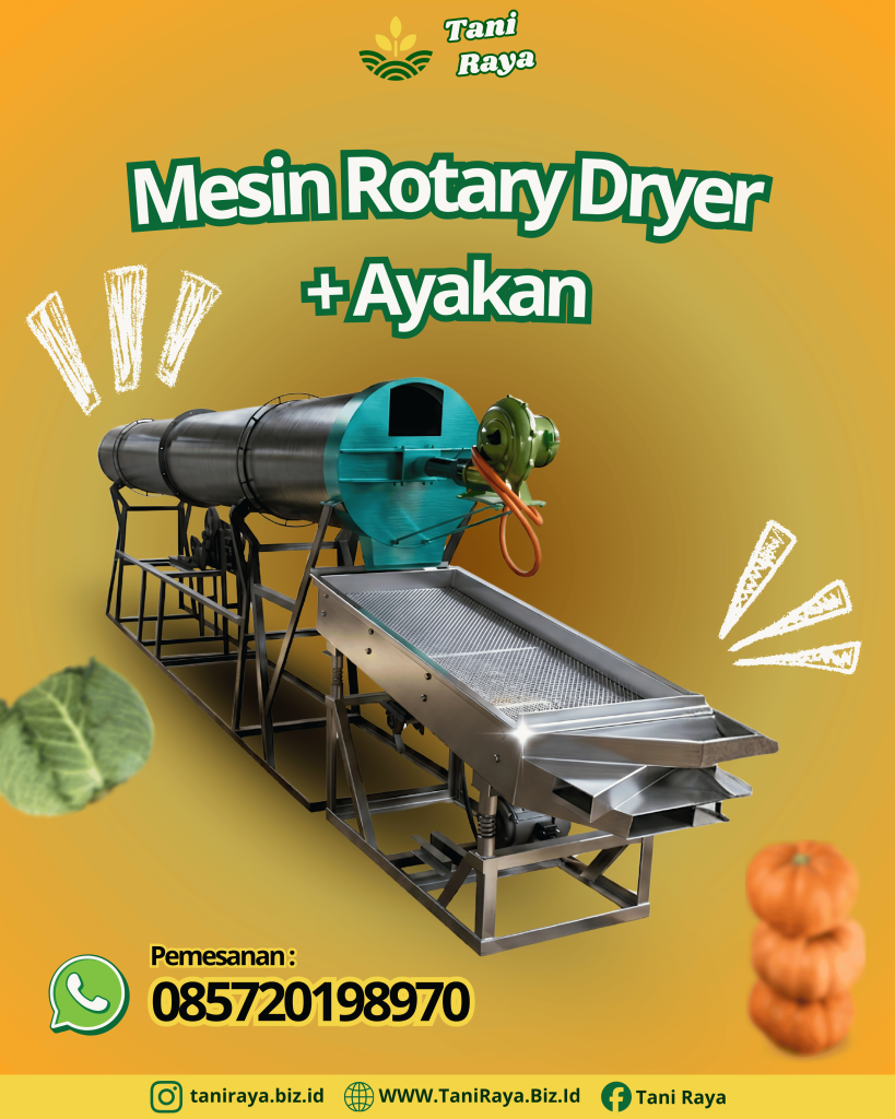 Jual Mesin Rotary Dryer + Ayakan Tani Raya untuk Gabah dan Biji-Bijian